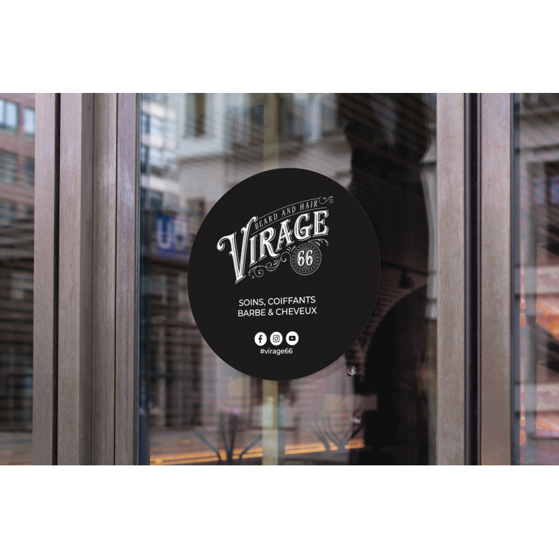 PLV, affiches, kakémonos - Stickers vitrine - Virage 66 