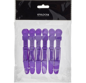 Lot de 6 pinces shark-clip soft violet - EFALOK