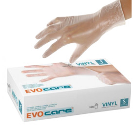 Gants vinyle transparents non poudrés - Boite de 100 - Maneliss