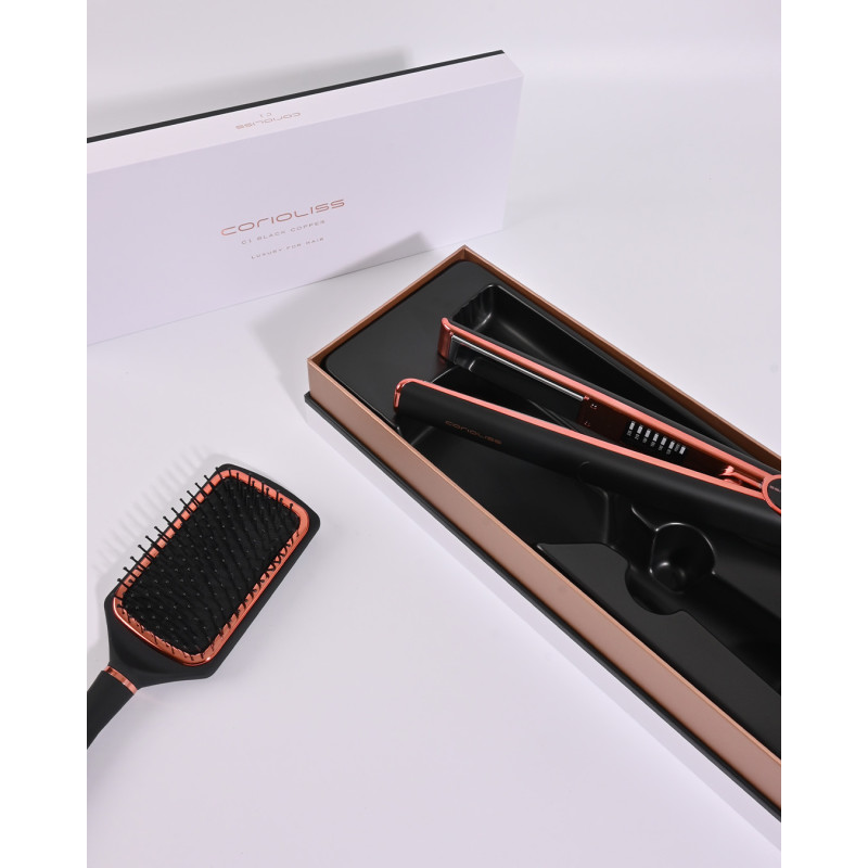 Lisseur C1 Digital Black Copper Soft + Brosse Paddle offert - Corioliss - Maneliss
