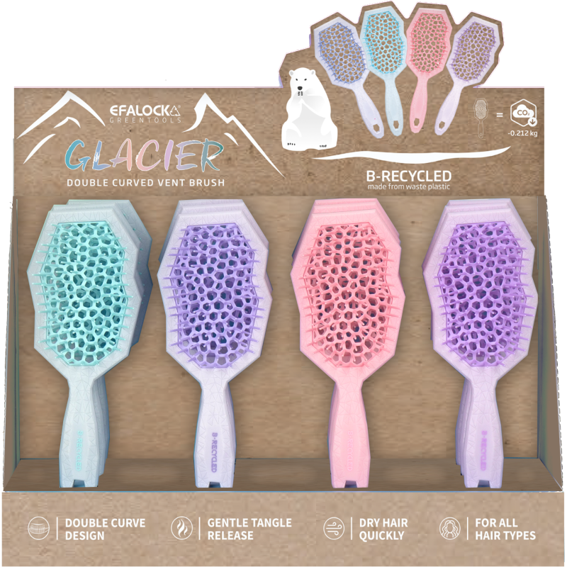 12 brosses Glacier + présentoir - Efalock