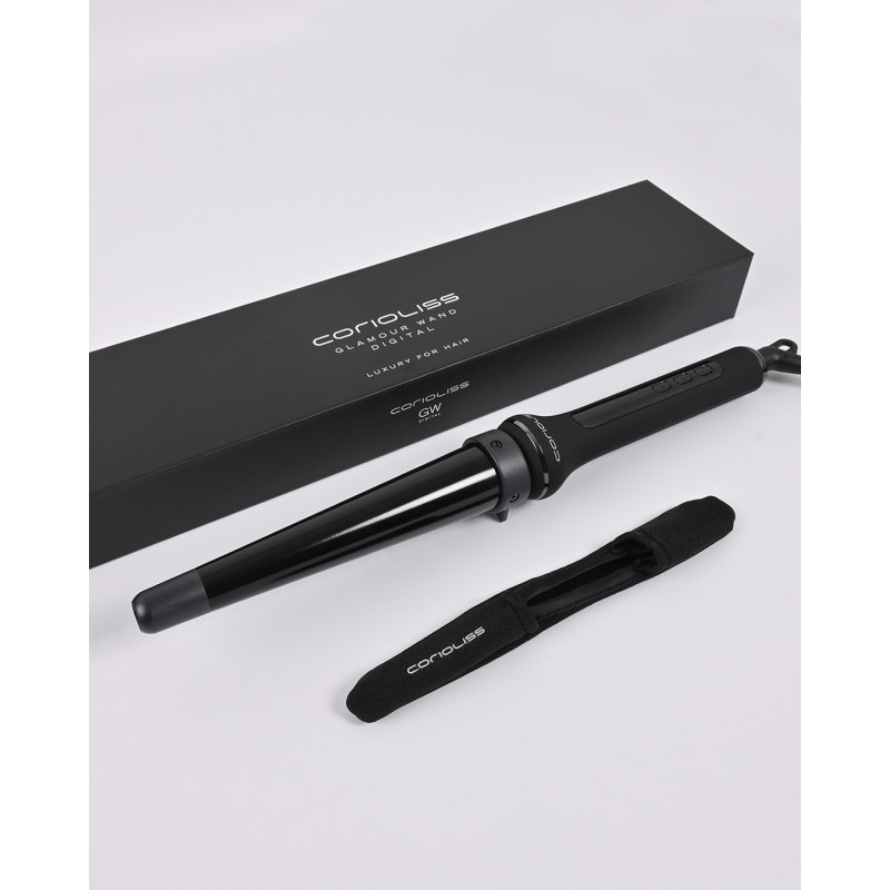 Boucleur Glamour Wand Digital Black Soft Touch - Corioliss - Maneliss Boucleur Glamour Wand Digital Black Soft Touch - Corioliss - Maneliss