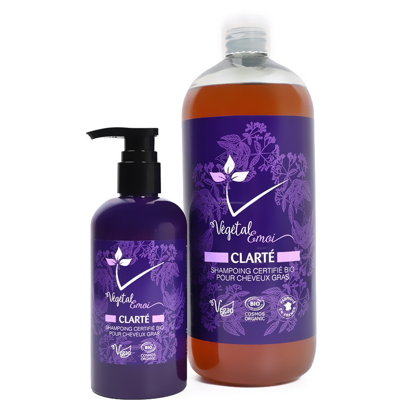 Shampoing bio cheveux gras Clarté - Végétal'émoi - Maneliss