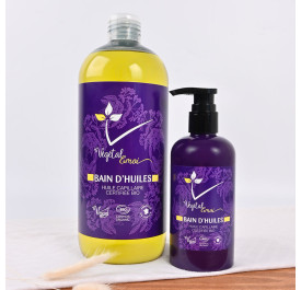 Huiles capillaires pour cheveux secs ou abîmés - Bain d'huiles - Végétal'émoi - Maneliss