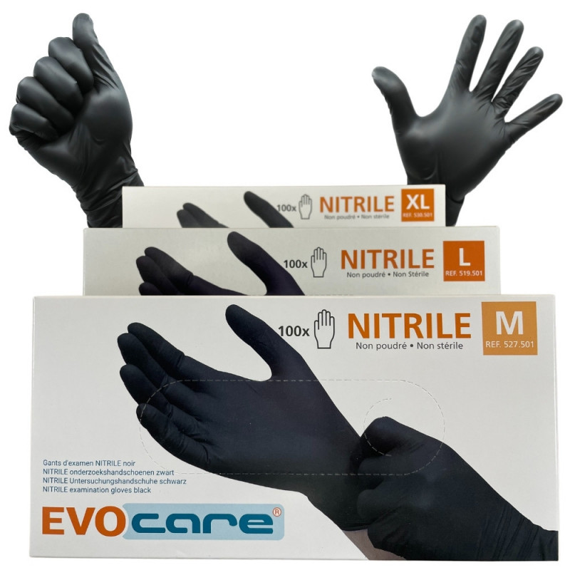 Hygiènes, jetables - Boîte de gants en nitrile non poudrés - Taille M 